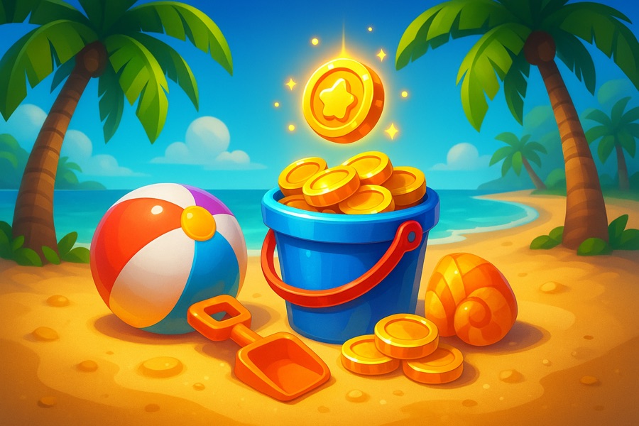 Sunny Shores — free social game key art